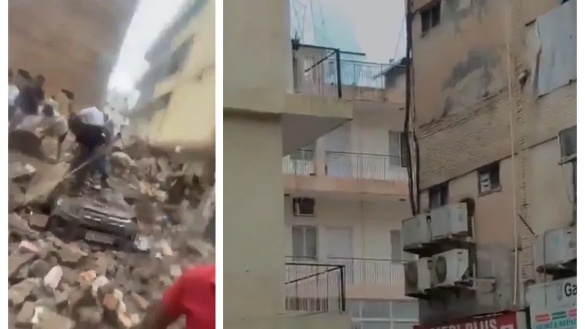 S-a prăbuşit un bloc de cinci etaje. Zeci de oameni sunt prinşi sub dărâmături VIDEO