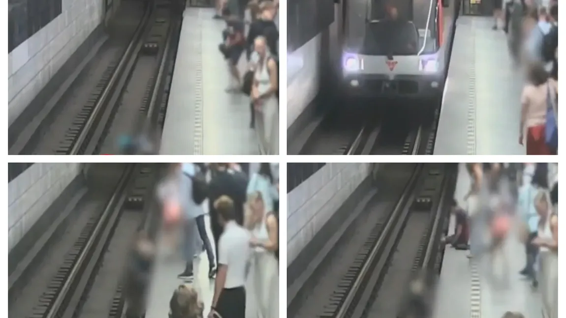 Clipe de panică la metrou. Un băiat de 7 ani a căzut pe șine chiar înainte ca trenul să intre în stație, IMAGINI ȘOCANTE