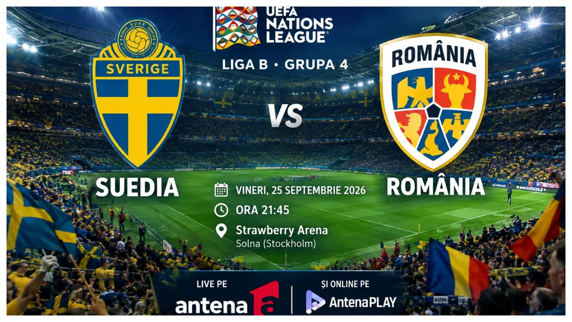 LIVE Antena 1: Suedia - România (ora 21:45) ONLINE VIDEO în Liga Naţiunilor. Surprize uriaşe în primul 11 al lui Gică Hagi