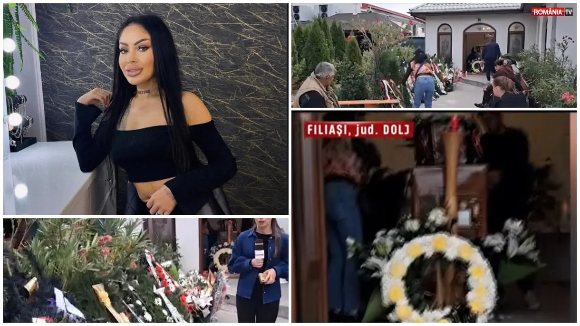 Imagini sfâșietoare de la înmormântarea Valentinei Tănasie. Tânăra găsită plutind într-o valiză pe râul Olt, condusă pe ultimul drum de familia distrusă de durere