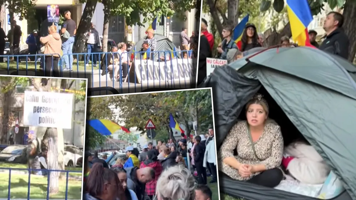 Adepții lui Călin Georgescu și-au instalat corturi în fața Arestului Central. Fotografia care a stârnit indignare pe rețelele sociale: 
