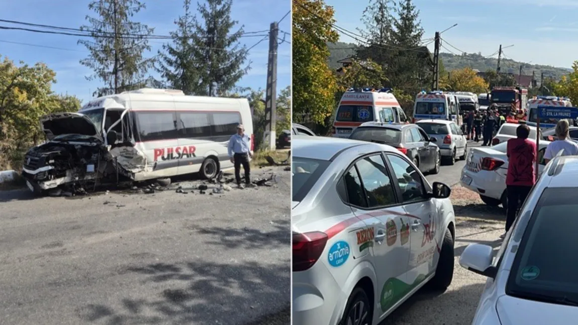 A fost activat Planul Roșu de Intervenție în județul Vâlcea, în urma unui accident rutier în care au fost implicate un microbuz și o mașină