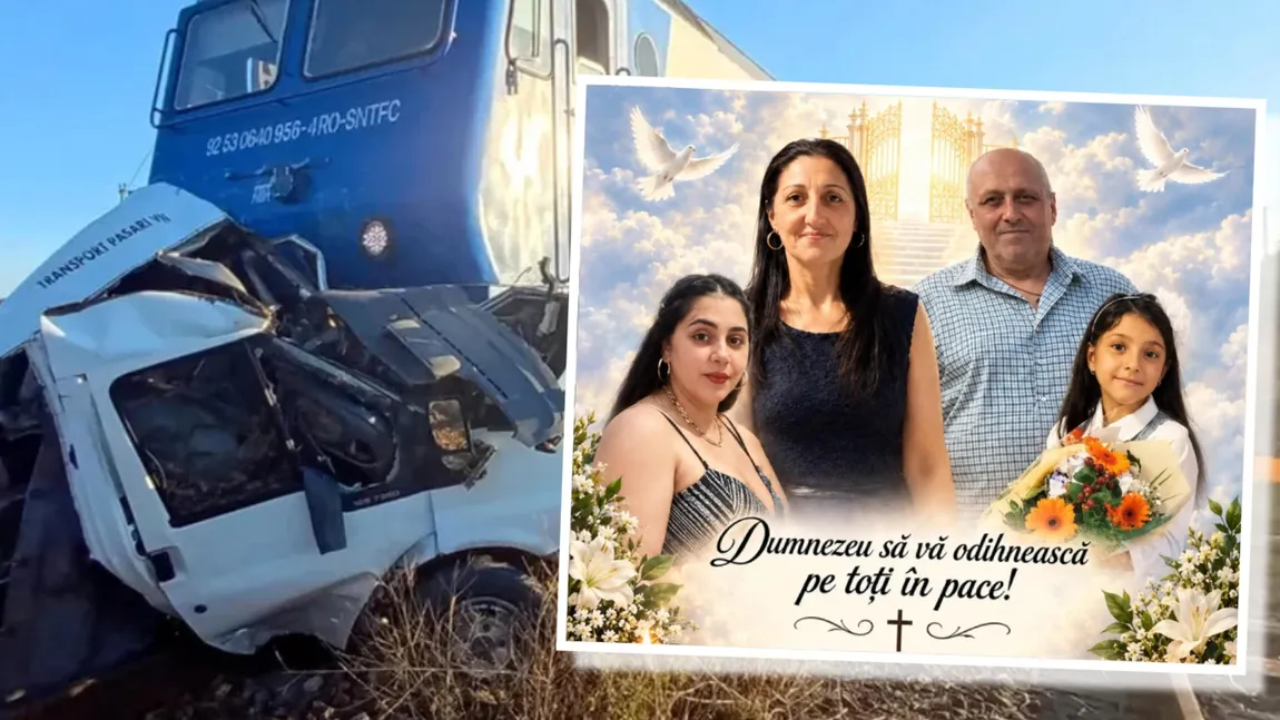 Cine sunt cei patru oameni care au murit după ce autoutilitara lor a fost spulberată de tren în Galați. Ce s-a întâmplat cu nici două minute înainte de accident VIDEO