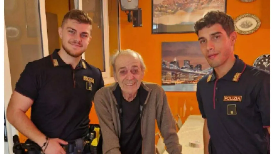 Apelul la 112 al unui bătrân de 84 de ani a devenit viral. Gestul făcut  de doi polițiști i-a făcut ziua mai frumoasă