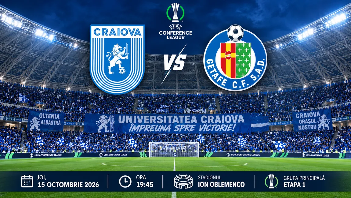 LIVE Universitatea Craiova - Getafe (ora 19:45) ONLINE VIDEO în Conference League. Arde Bănia! Cine transmite meciul în direct la TV