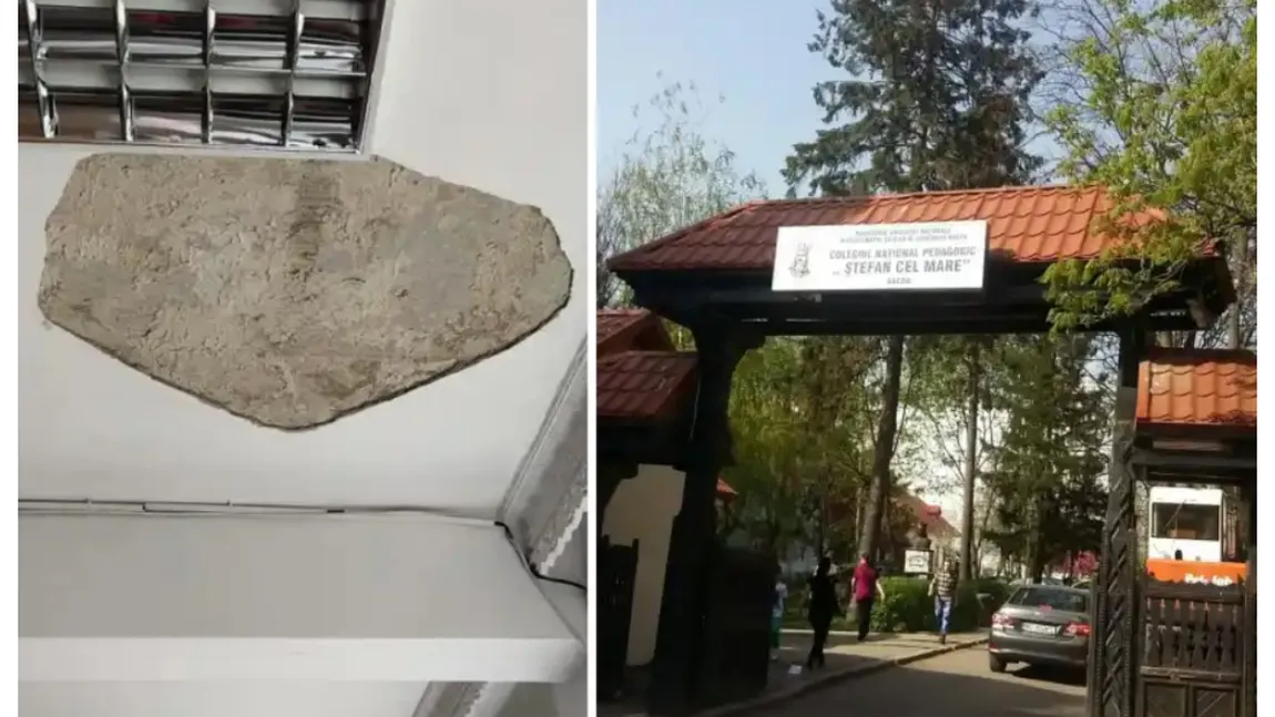 Incident grav la un liceu din Bacău. O bucată de tavan a căzut peste două eleve în timpul orelor