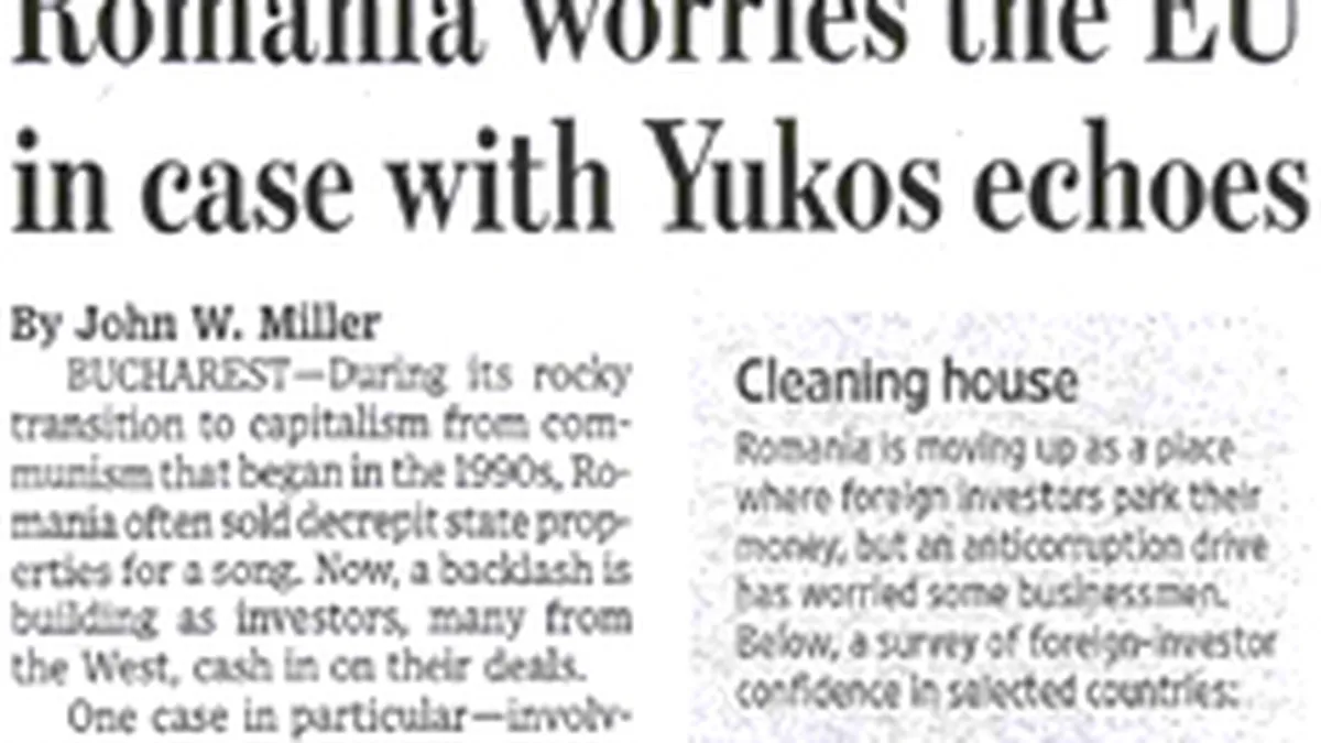 WSJ: Cazul Rompetrol ingrijoreaza Uniunea Europeana