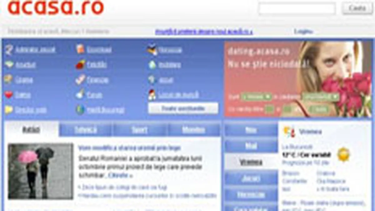 Acasa.ro sustine ca numarul de vizitatori va creste cu 50% anul acesta