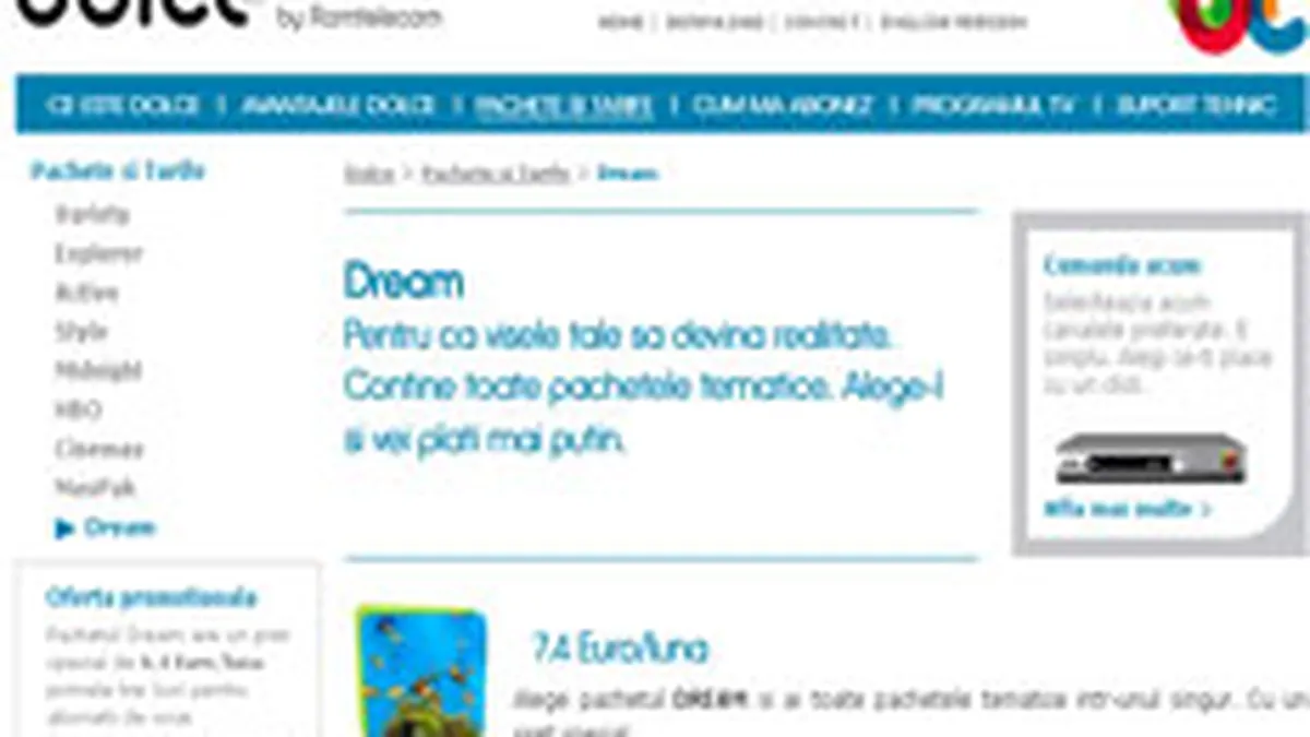 Televiziunea digitala Dolce a atins 200.000 de clienti