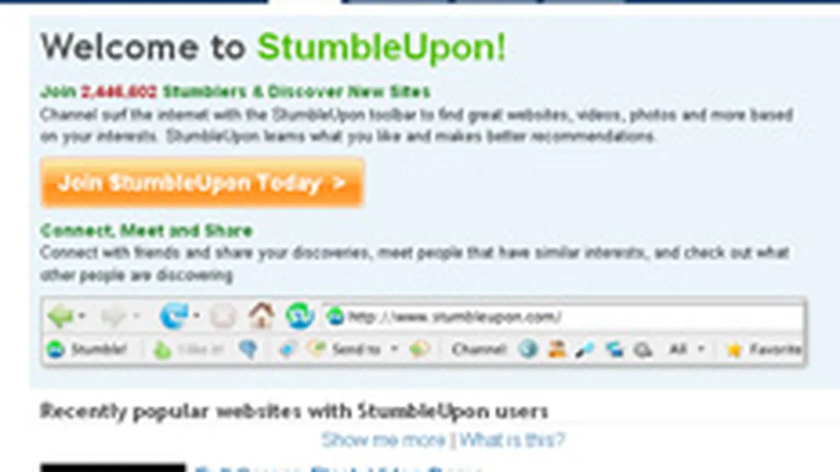eBay a cumparat reteaua sociala StumbleUpon cu 75 mil. dolari