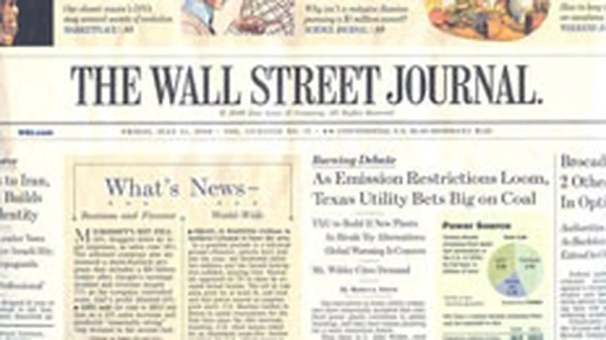 Divizia de print a Dow Jones, scadere a veniturilor publicitare cu 9,5% in iulie