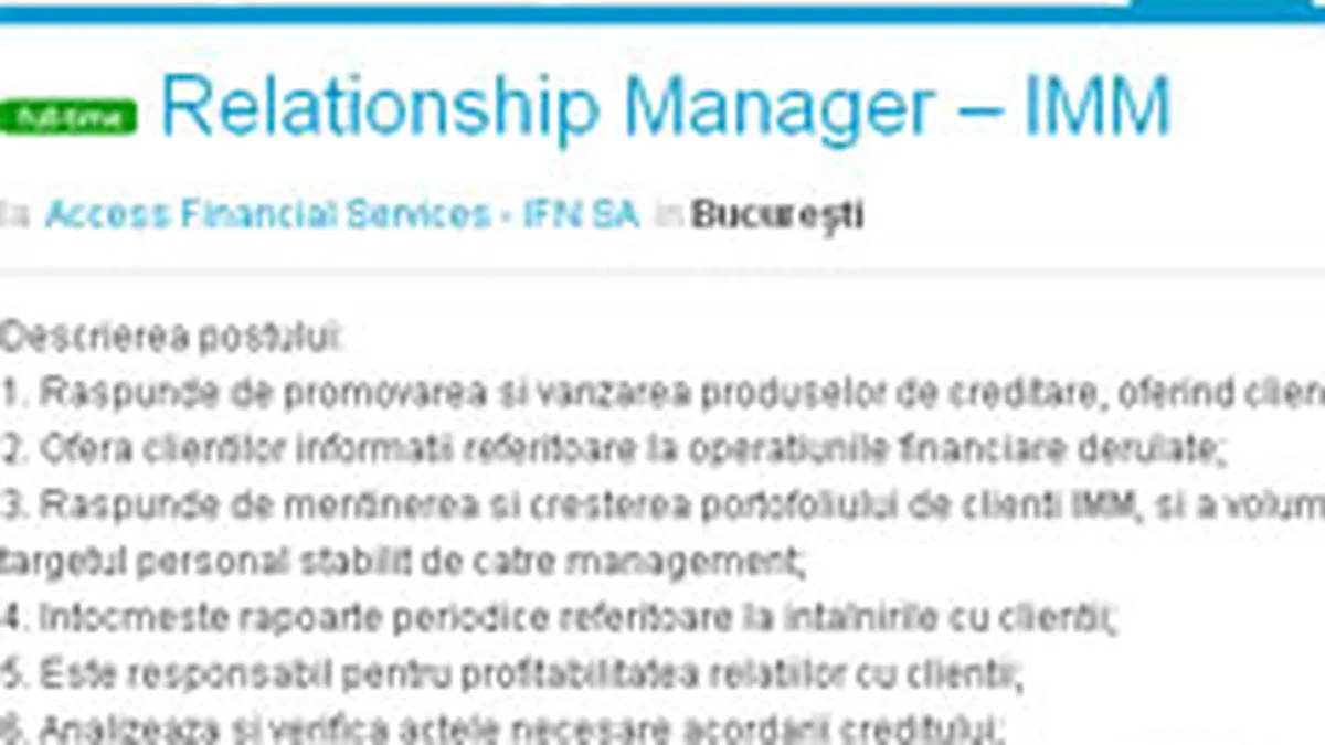 24/7 Media a lansat un site de joburi exclusiv pe domeniul financiar-bancar