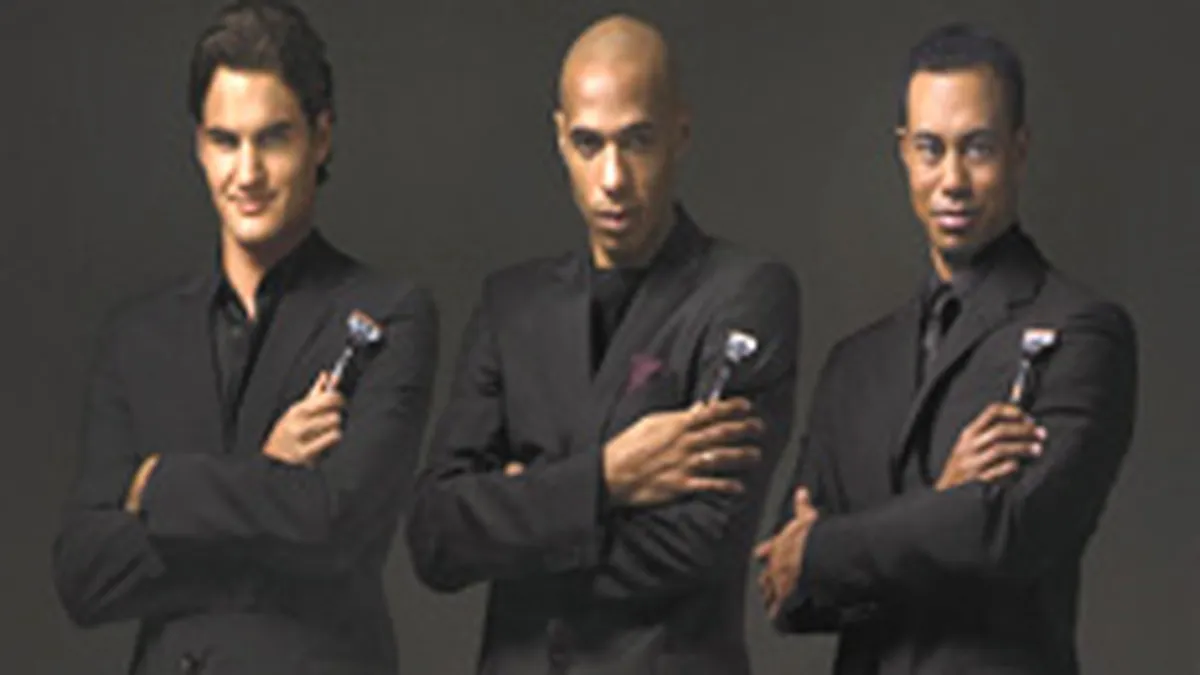 Reclama Gillette cu Federer, Henry si Woods, prezenta din februarie in Romania