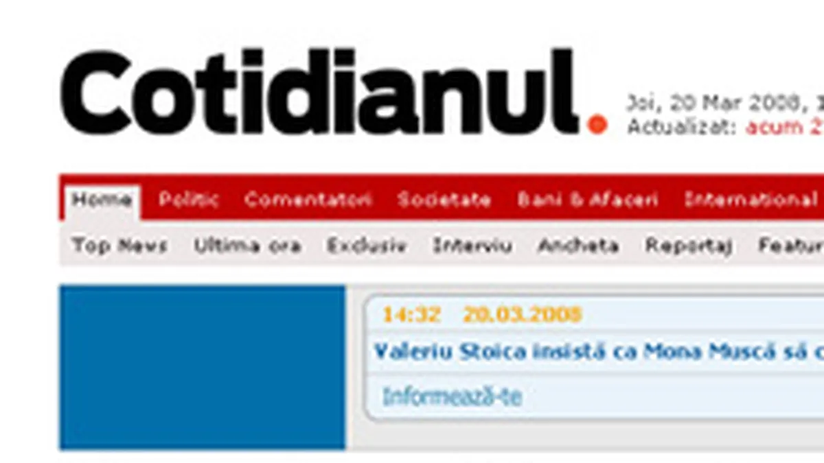 Noul Cotidianul.ro asteapta intr-un an venituri lunare de 100.000 euro