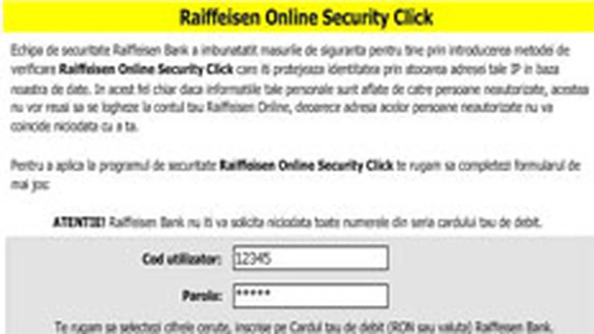 \Phishing 2.0\: Clientii Raiffeisen, vizati de primul atac prin \cal troian\