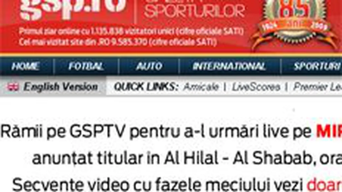 Gsp.ro, afaceri de 2,1 mil. euro si profit de 420.000 euro in 2008