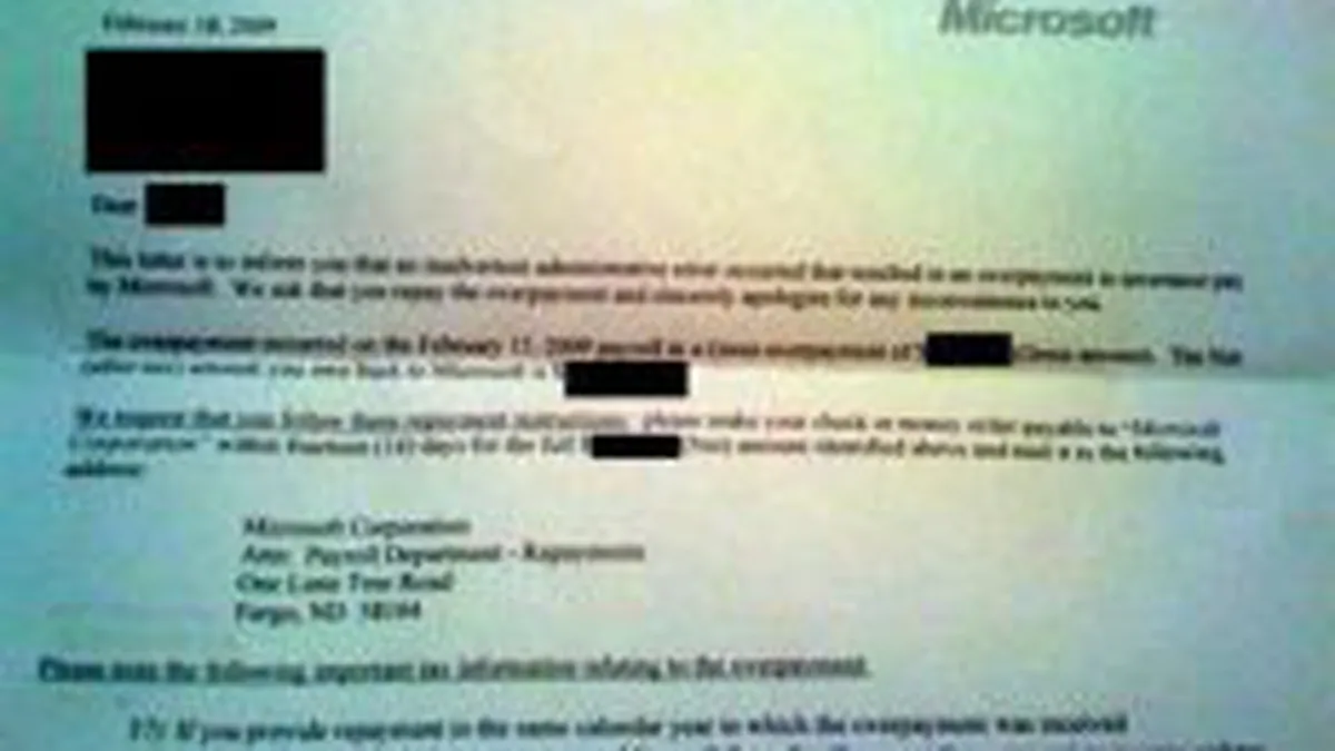 Microsoft cere unor fosti angajati sa returneze o parte din platile compensatorii