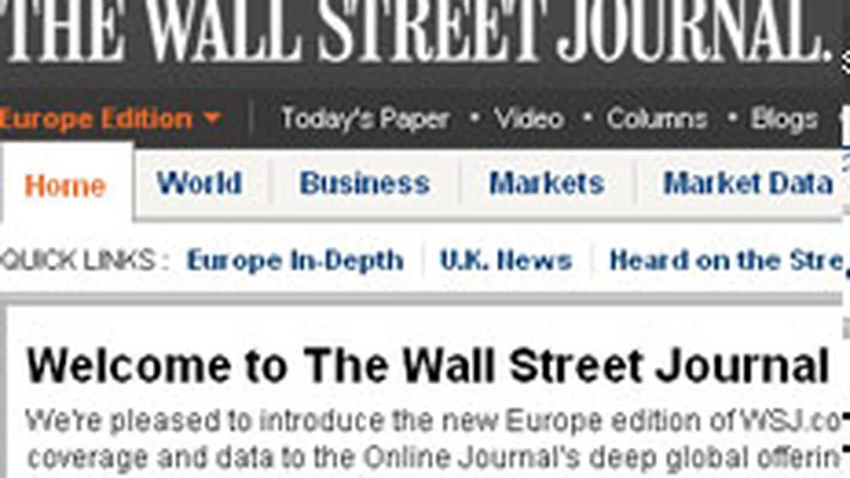 Wall Street Journal introduce abonamente pentru editia online