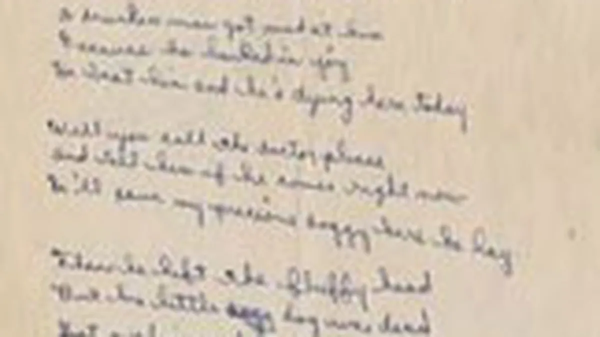 Un poem scris de Bob Dylan la 16 ani va fi scos la licitatie pentru 10.000-15.000 $