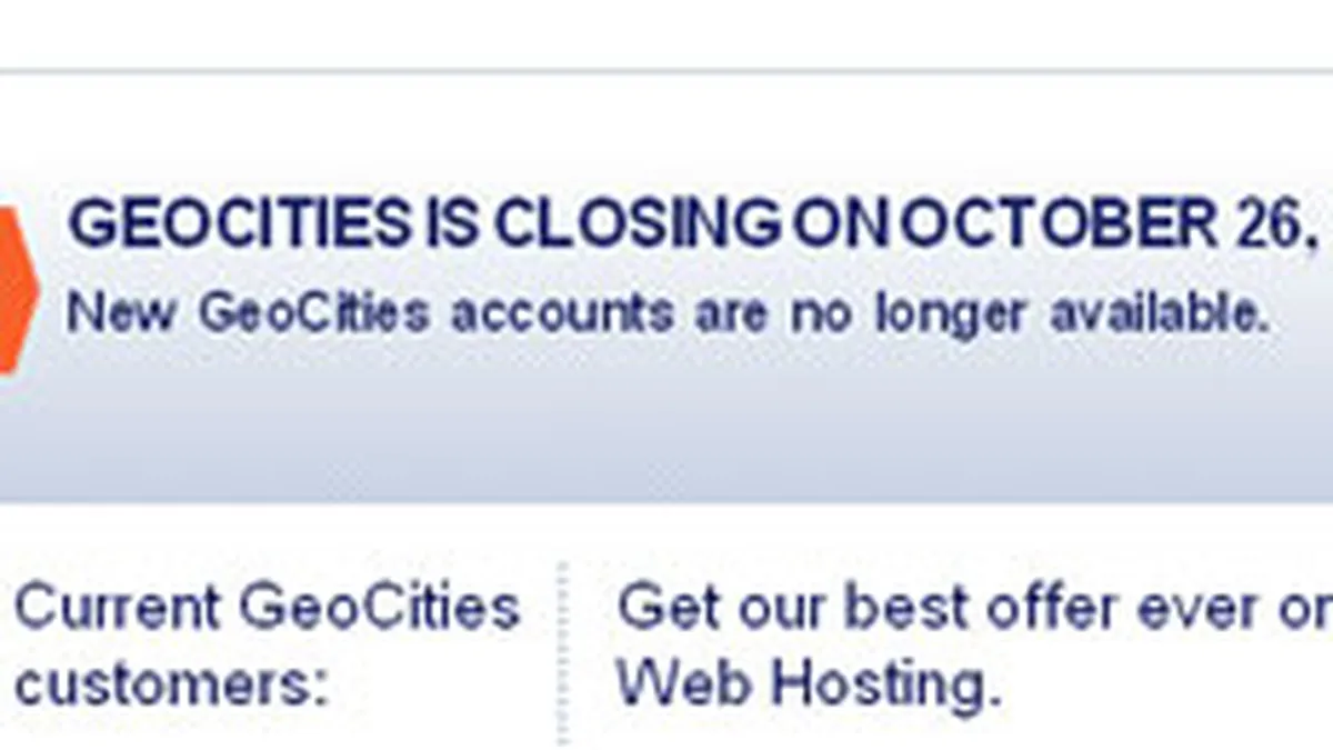 O greseala de 3,65 mld. $: Yahoo inchide GeoCities