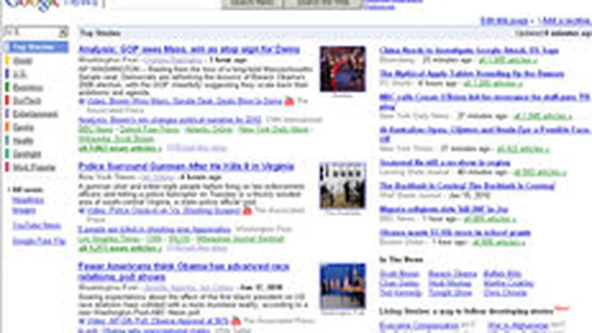 Studiu: Jumatate din utilizatorii Google News urmaresc doar titlurile ziarelor, fara sa aceeseze link-urile