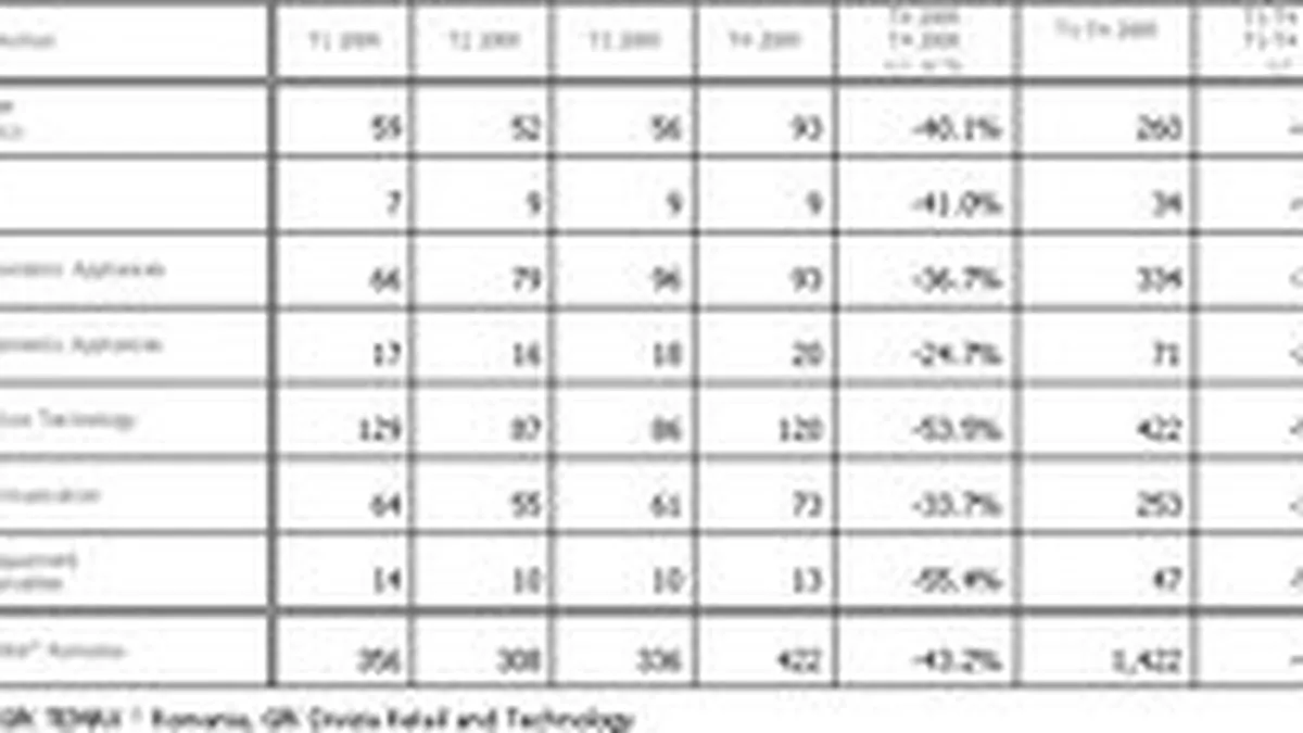 GfK: Piata locala de  IT&C, electronice si electrocasnice a scazut cu 42,6% in 2009