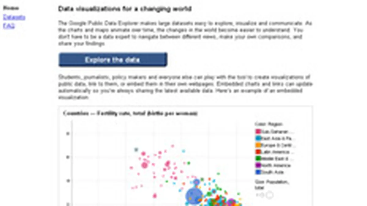 Google a lansat un serviciu de explorare si comunicare a datelor statistice