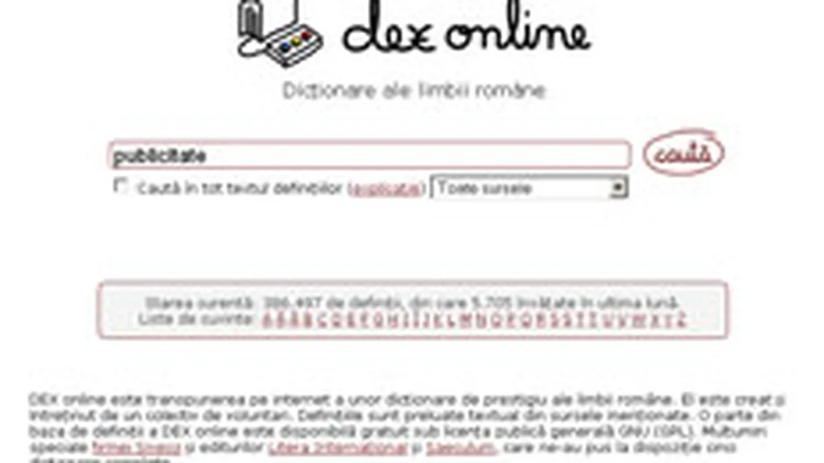 DEX-ul online vrea publicitate