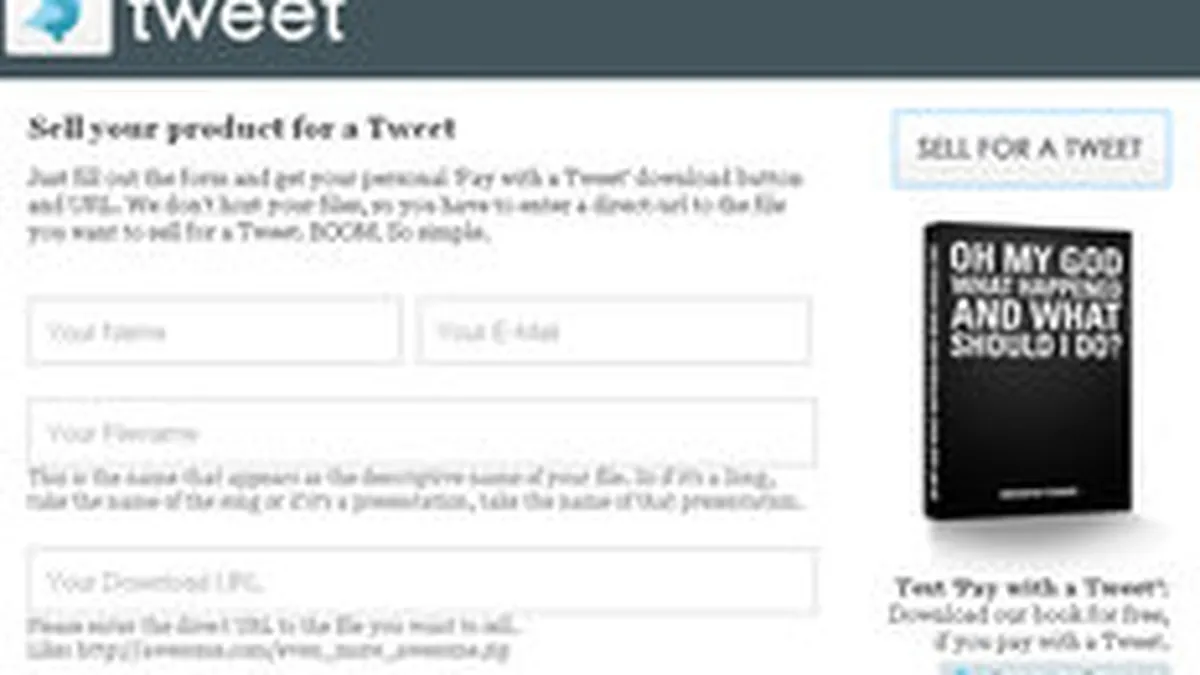 Vrei sa iti faci cunoscut produsul? \Vinde-l pentru un tweet\ - un nou sistem de marketing prin retelele sociale