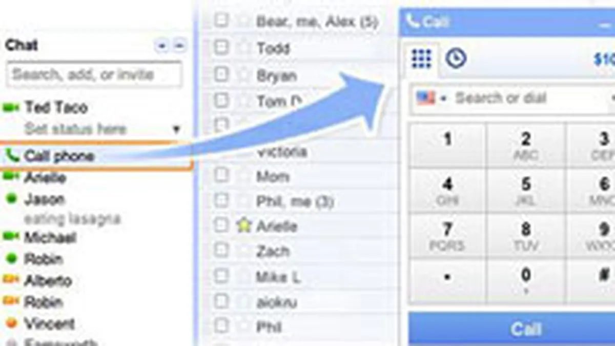 Serviciul de telefonie pe Internet Gmail a inregistrat 1 mil. de apeluri in primele 24 de ore