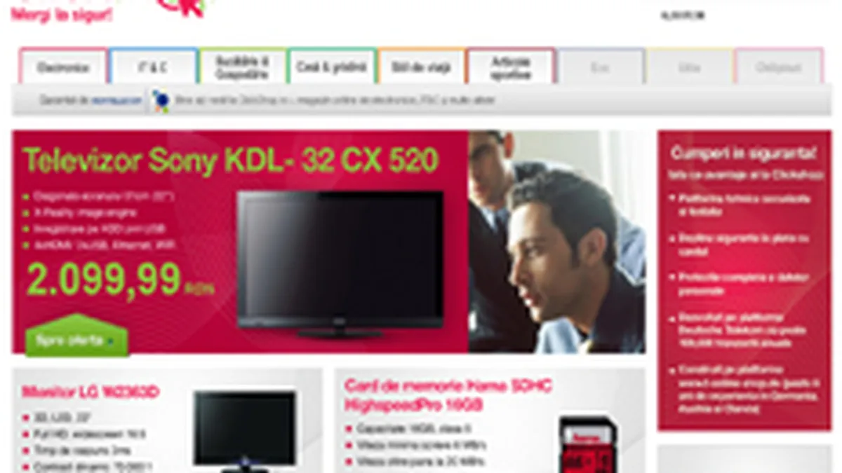 Clickshop.ro, trei din cele zece sectiuni nefunctionale