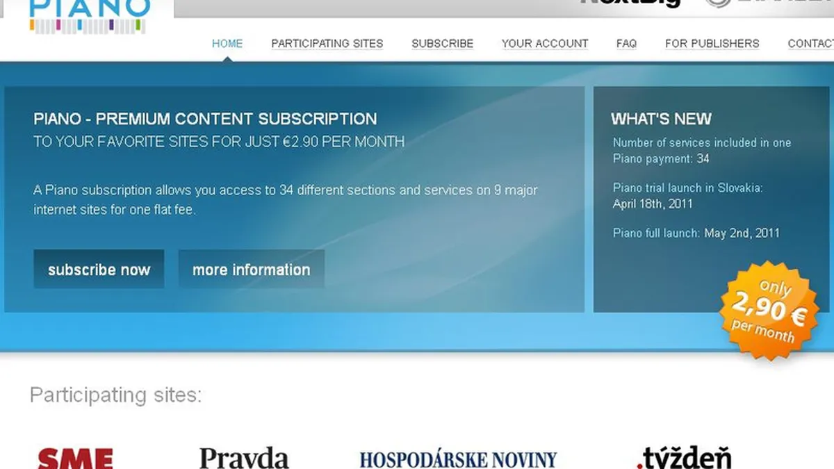 Site-urile a noua publicatii slovace introduc plata pentru continut