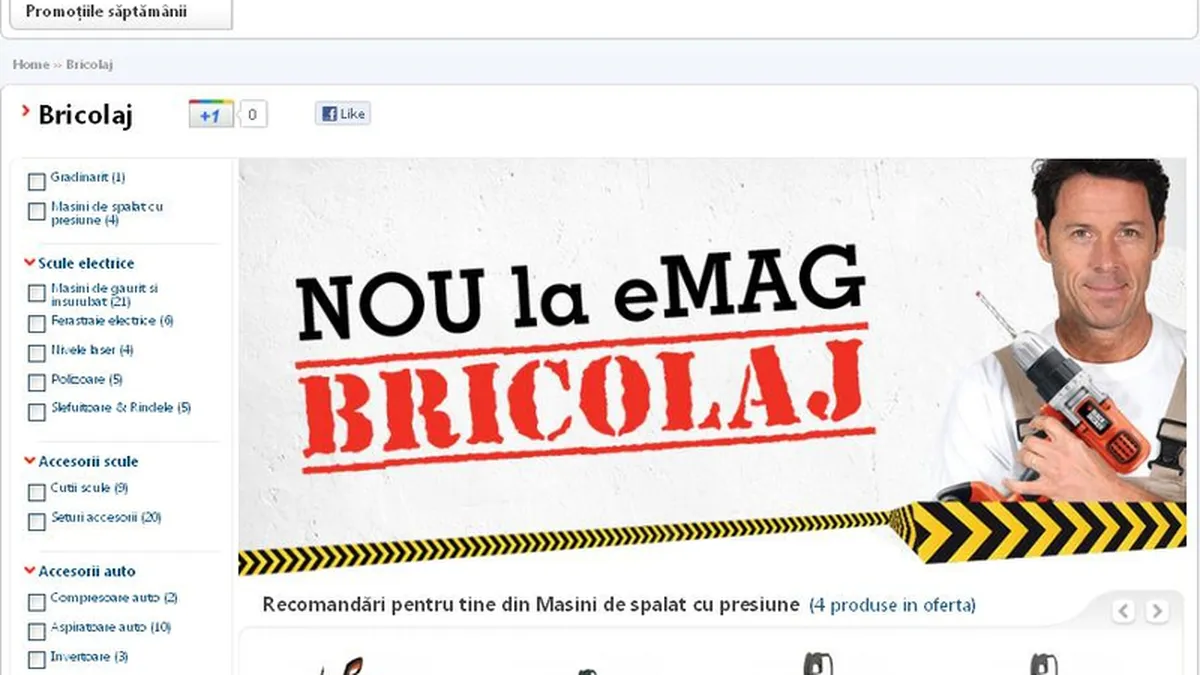 Dupa carti, eMag introduce in portofoliu si produse de bricolaj