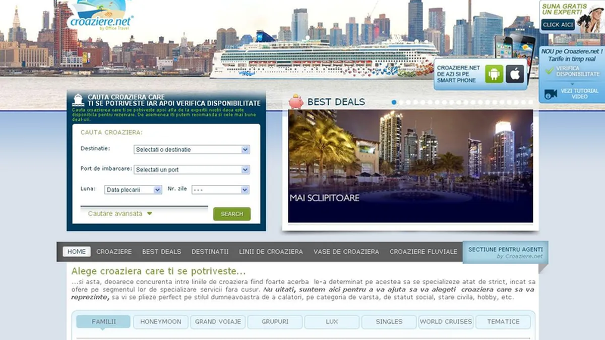 S-a lansat primul sistem online de cautare si rezervare a croazierelor din Romania
