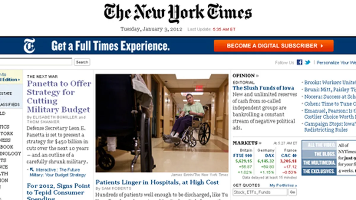 The New York Times se vinde mai scump