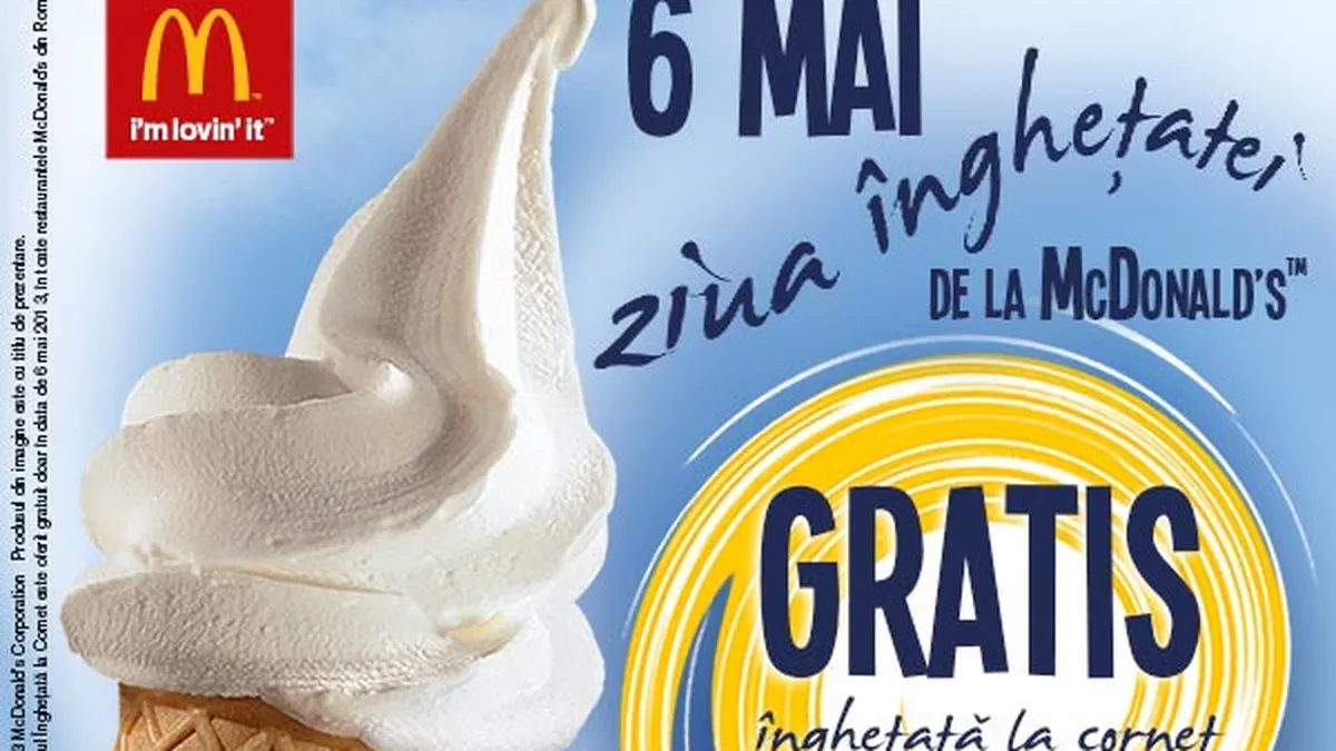 Pe data de 6 mai sarbatorim Ziua inghetatei de la McDonald's