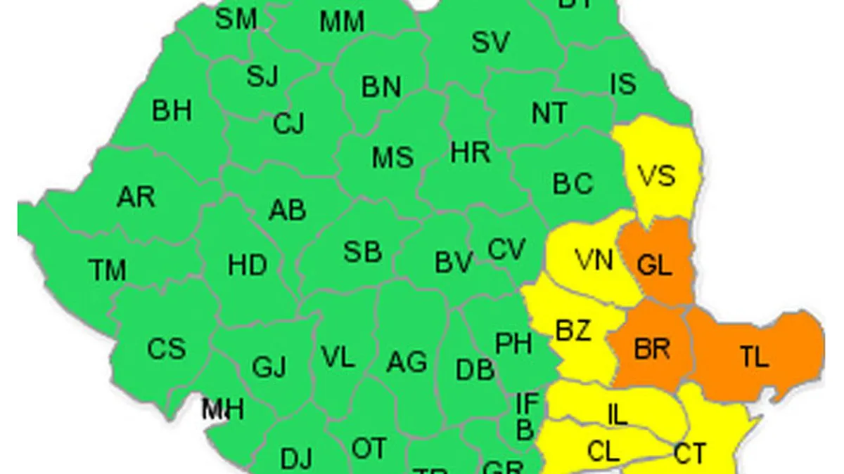 Cod portocaliu si galben de ploi