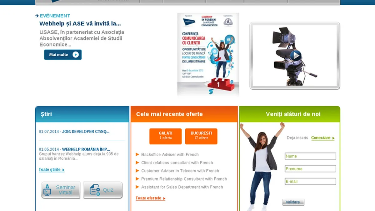 Webhelp Romania si-a lansat propriul site de recrutare si angajeaza 400 de persoane