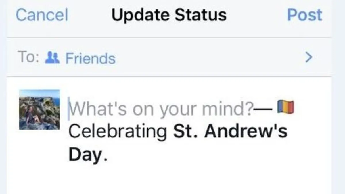 Scoțienii, îndemnați de Facebook să marcheze St Andrew's Day prin steagul României