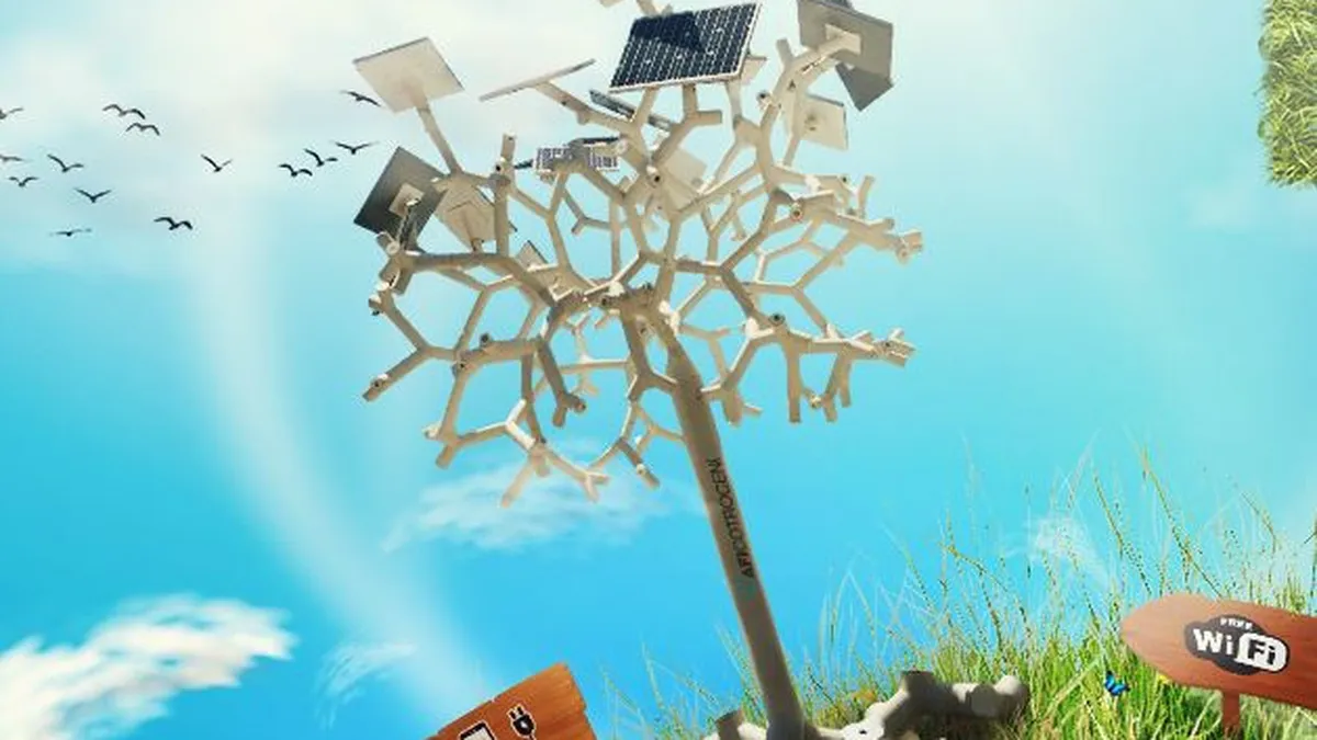 Copac solar la intrarea in cel mai mare mall din Romania