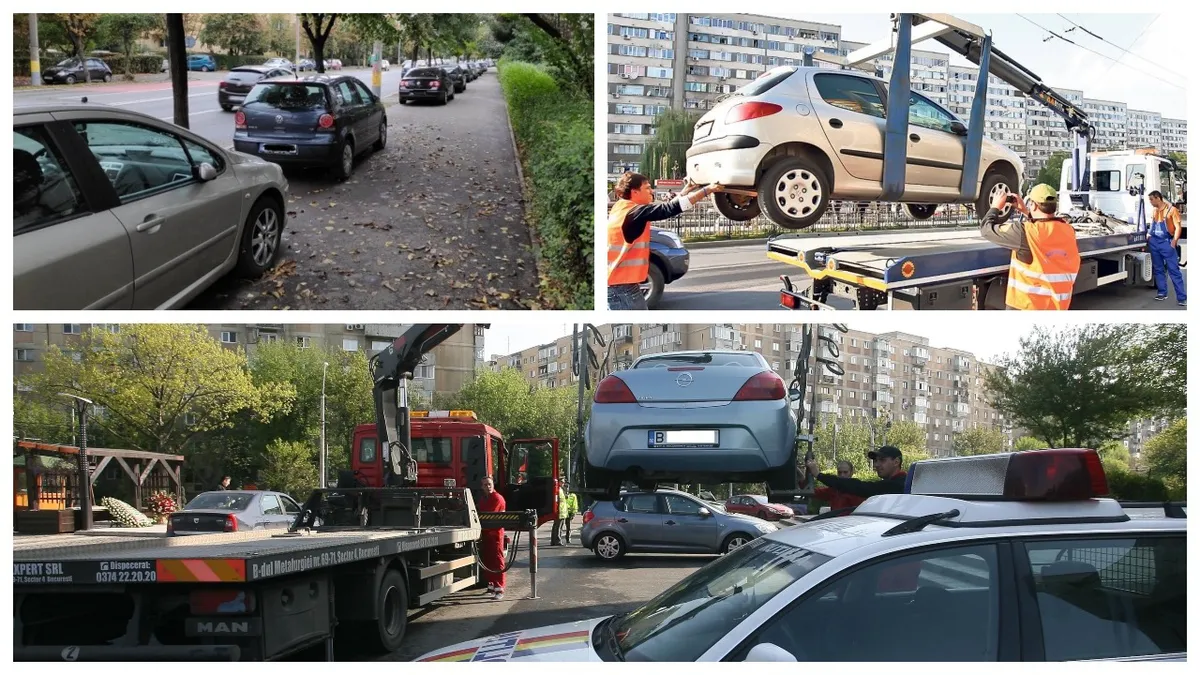 S-a decis! Poliția va putea ridica mașinile oprite neregulamentar pe trotuar