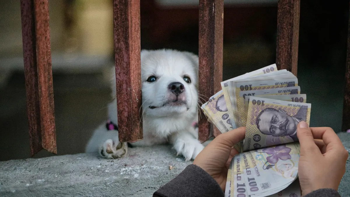 Amendă record pentru un român care a abandonat un cățel în drum