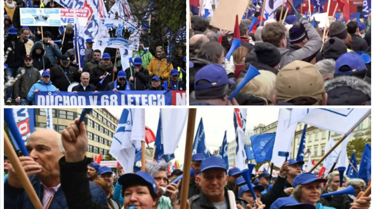 VIDEO. Reforma pensiilor devine subiect de revoltă la nivel internațional. Oamenii din Cehia au ieșit în stradă după ce au aflat la ce vârstă ies la pensie