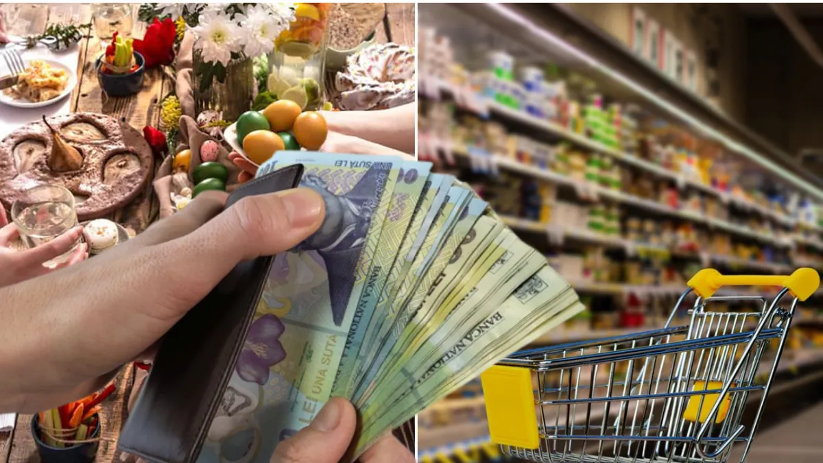 Sumele pe care românii trebuie să le scoată din buzunare pentru masa de Paște. Care este valoarea medie a coșului de cumpărături