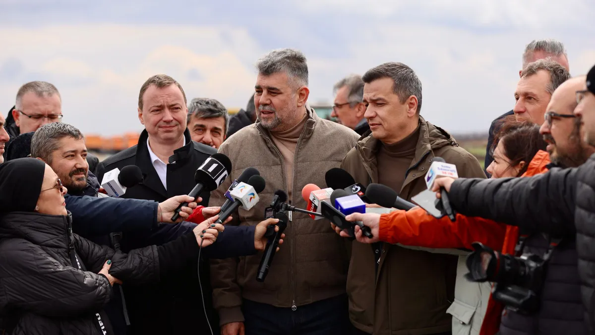 Sorin Grindeanu, în vizită pe șantierul tronsonului 3 al Autostrăzii Moldovei: