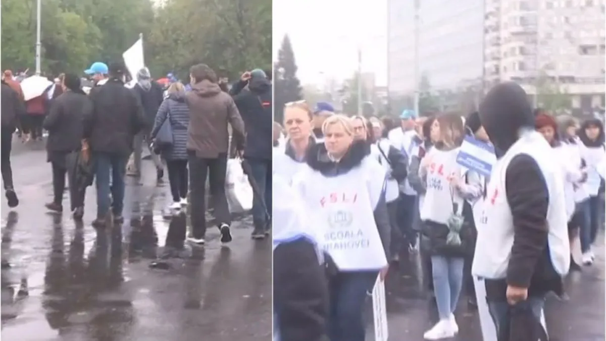 Deși elevii sunt pregătiți din ce în ce mai slab, profesorii au ieșit din nou în stradă! Protestatarii cer salarii mai mari