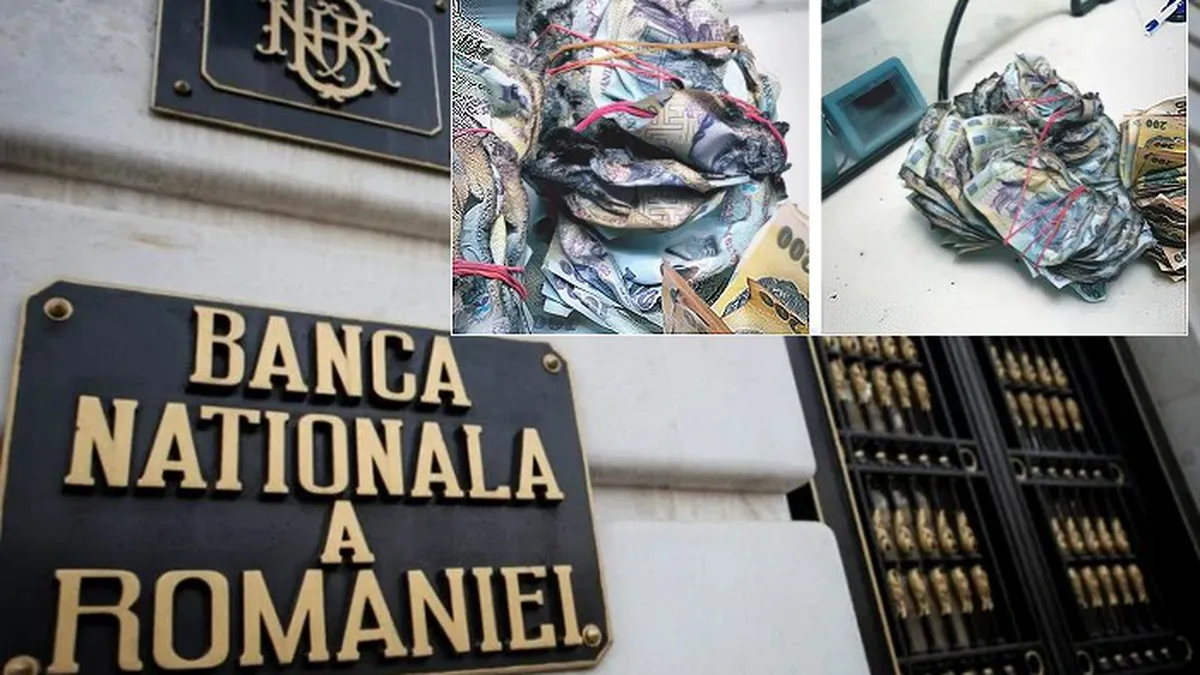 VIDEO. BNR a publicat imagini inedite. Ce s-a întâmplat cu un român care a dus la bancă teancuri întregi de bancnote arse și a cerut alți bani în schimb