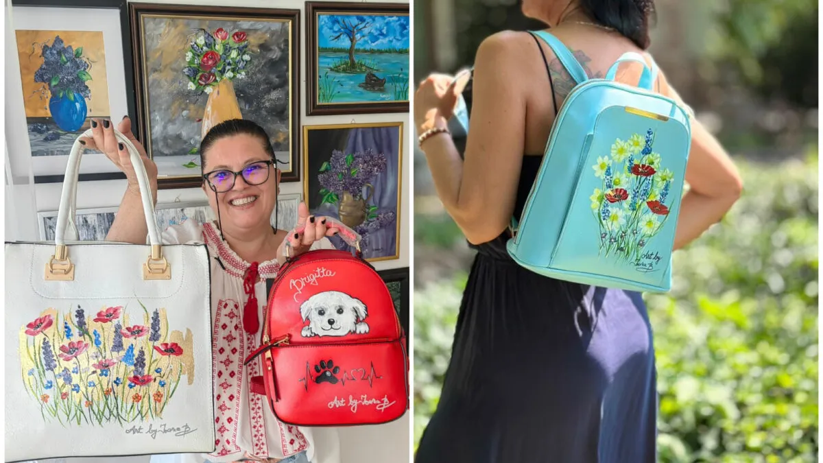 O tânără din Arad face artă 'portabilă'. Ioana Belejan pictează în special pe pantofi și poșete: Am dus arta la un alt nivel