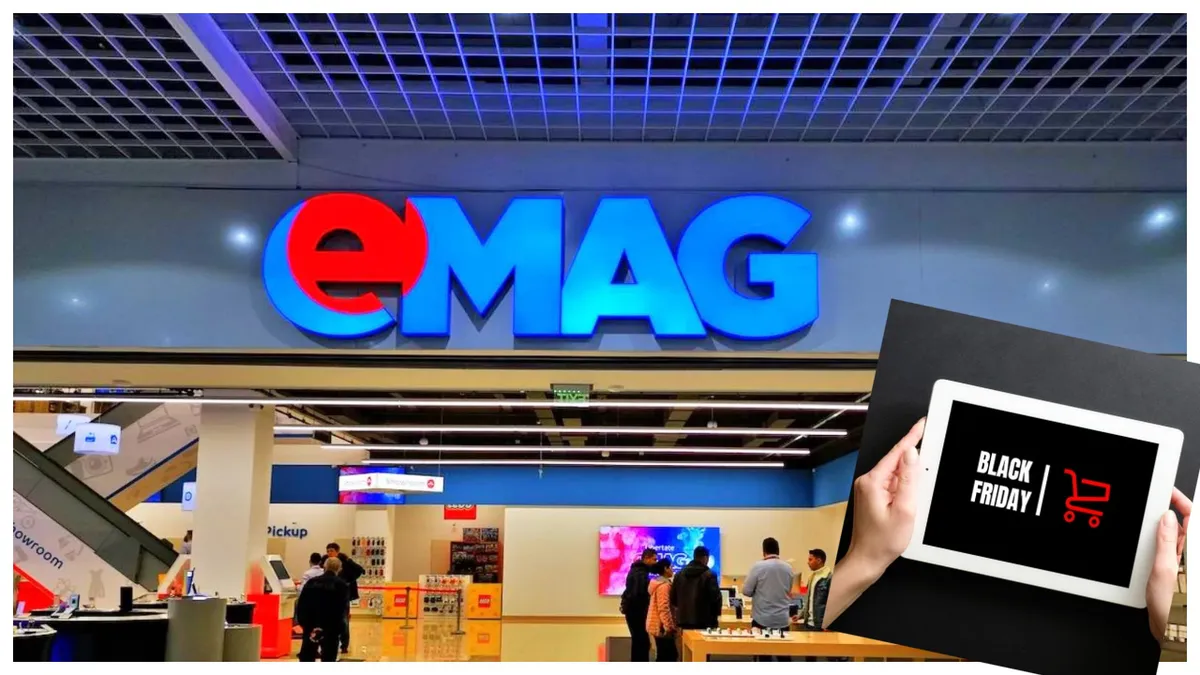 Black Friday 2023 eMAG. Când începe campania reducerilor pentru retailerul online. Telefoane, televizoare, laptopuri la super-oferte