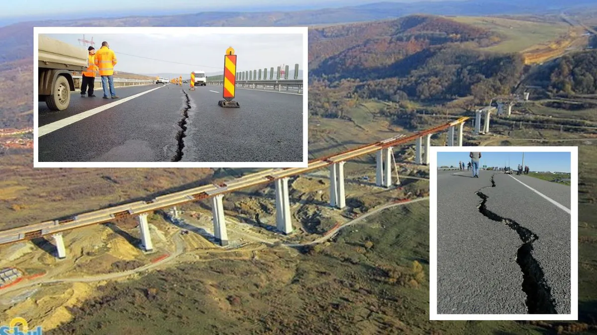 Probleme grave pe A1. Au apărut primele videoclipuri cel mai înalt viaduct de autostrada din Romania FISURAT! Oficialii CNAIR reacționează!